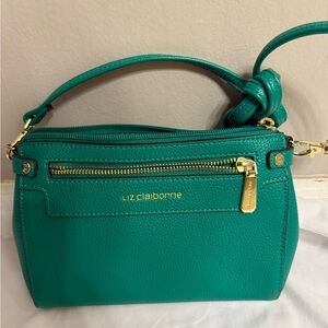 Liz Claiborne Green Shoulder Bag with Gold Accents